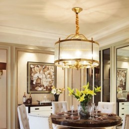 5 Kevyt Retro Rustic Luxury messinkiriippuvalaisinkruunu lasivarjostimella