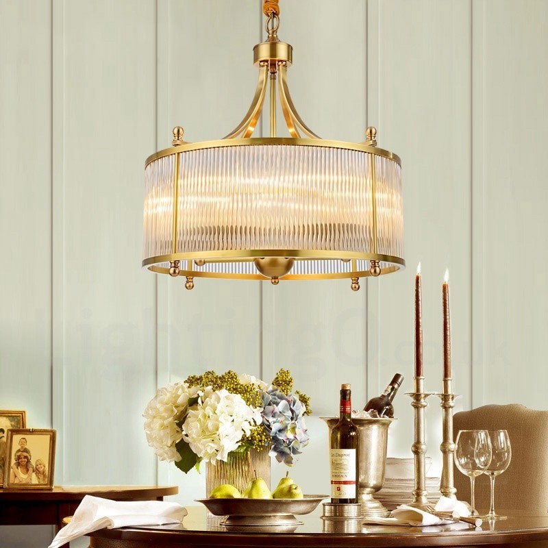5 Kevyt Retro Rustic Luxury messinkiriippuvalaisinkruunu lasivarjostimella