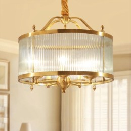 5 Kevyt Retro Rustic Luxury messinkiriippuvalaisinkruunu lasivarjostimella