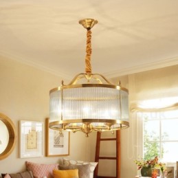 5 Kevyt Retro Rustic Luxury messinkiriippuvalaisinkruunu lasivarjostimella