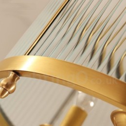5 Kevyt Retro Rustic Luxury messinkiriippuvalaisinkruunu lasivarjostimella