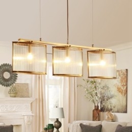 3 Kevyt Retro Rustic Luxury messinkiriippuvalaisin kattokruunu lasivarjostimella