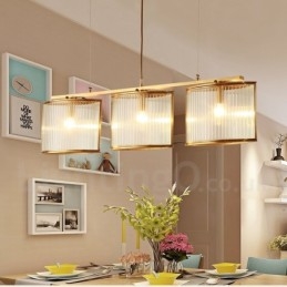 3 Kevyt Retro Rustic Luxury messinkiriippuvalaisin kattokruunu lasivarjostimella