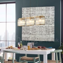 3 Kevyt Retro Rustic Luxury messinkiriippuvalaisin kattokruunu lasivarjostimella