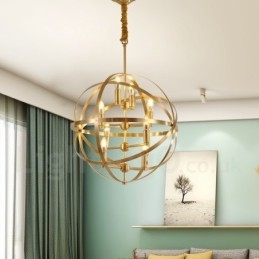 8 Kevyt Retro Rustic Luxury messinki riippuvalaisin kattokruunu
