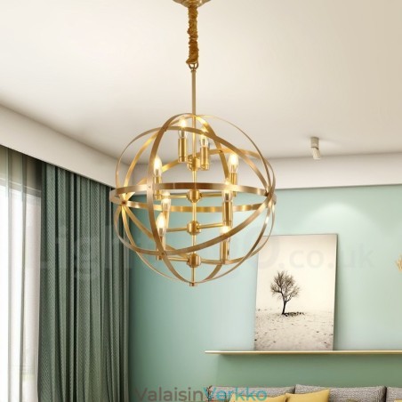 8 Kevyt Retro Rustic Luxury messinki riippuvalaisin kattokruunu 8 Kevyt Retro Rustic Luxury messinki riippuvalaisin kattokruunu