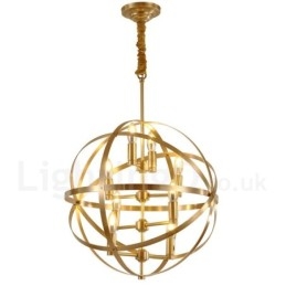 8 Kevyt Retro Rustic Luxury messinki riippuvalaisin kattokruunu