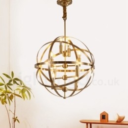 8 Kevyt Retro Rustic Luxury messinki riippuvalaisin kattokruunu