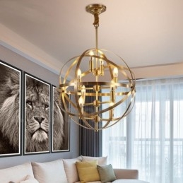 8 Kevyt Retro Rustic Luxury messinki riippuvalaisin kattokruunu