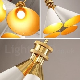 4 Light Retro Rustic Luxury alumiiniseosta riippuvalaisinkruunu alumiiniseoksesta varjostimella