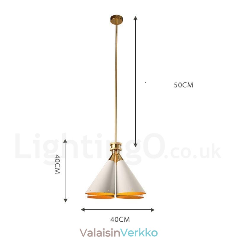 4 Light Retro Rustic Luxury alumiiniseosta riippuvalaisinkruunu alumiiniseoksesta varjostimella