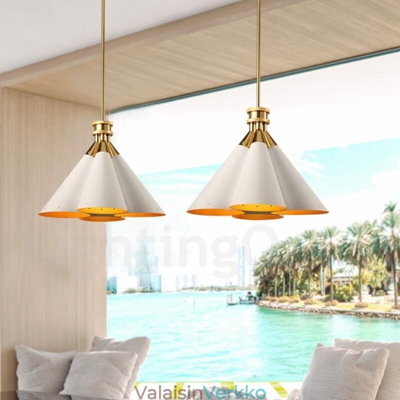 4 Light Retro Rustic Luxury alumiiniseosta riippuvalaisinkruunu alumiiniseoksesta varjostimella