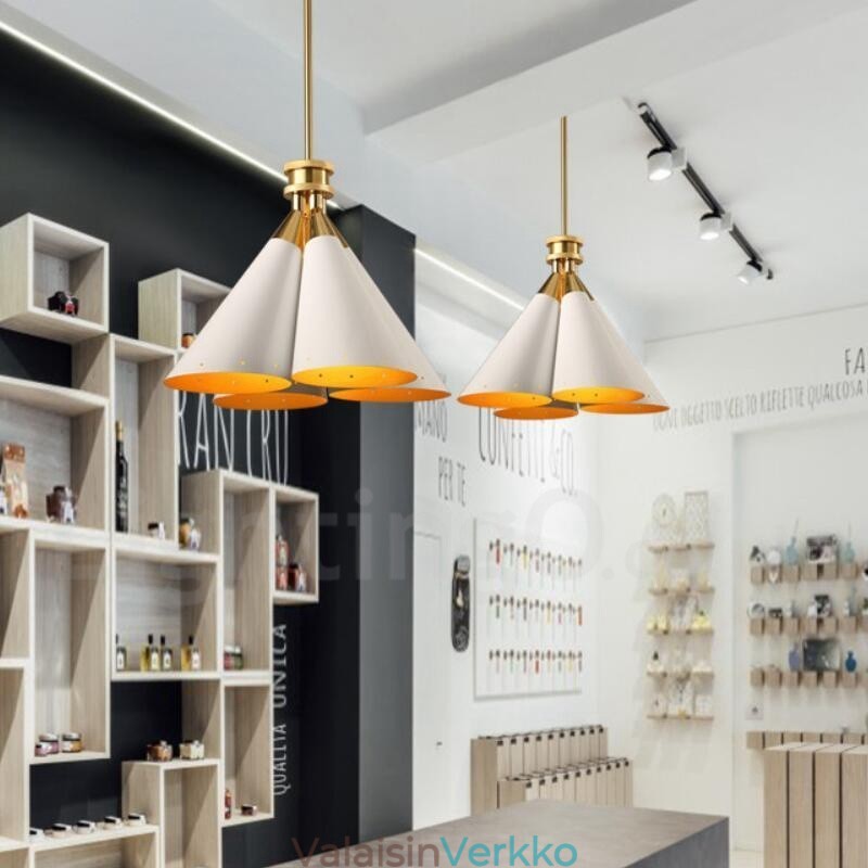 4 Light Retro Rustic Luxury alumiiniseosta riippuvalaisinkruunu alumiiniseoksesta varjostimella