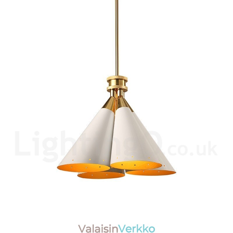 4 Light Retro Rustic Luxury alumiiniseosta riippuvalaisinkruunu alumiiniseoksesta varjostimella