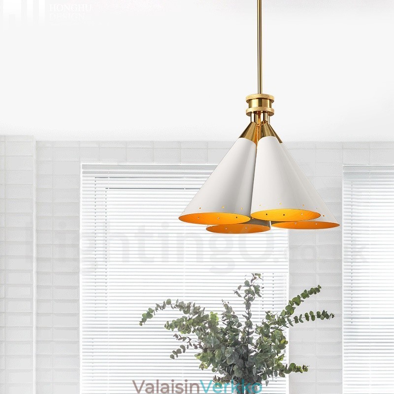 4 Light Retro Rustic Luxury alumiiniseosta riippuvalaisinkruunu alumiiniseoksesta varjostimella