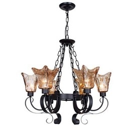 Kattokruunu 6 Lights Lasi Perinteinen Classic Vintage