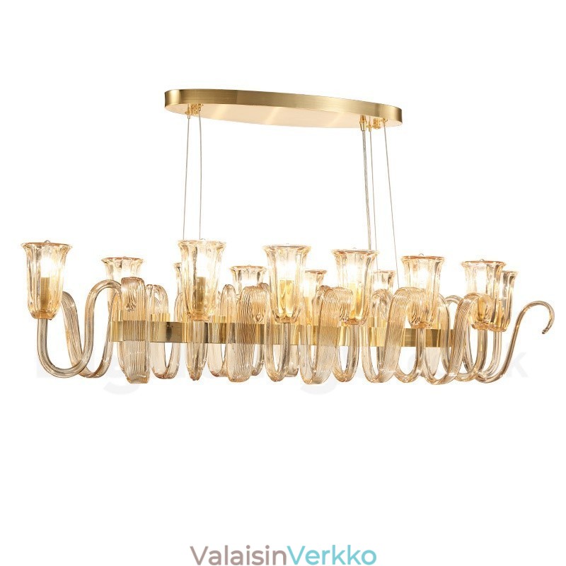 12 Light Retro Rustic Luxury alumiiniseosta riippuvalaisin kattokruunu lasivarjostimella
