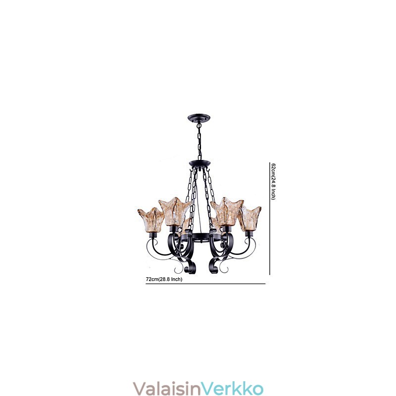 Kattokruunu 6 Lights Lasi Perinteinen Classic Vintage