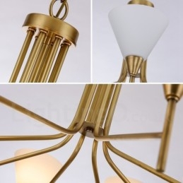 5 Kevyt Retro Rustic Luxury messinkiriippuvalaisin kattokruunu lasivarjostimella