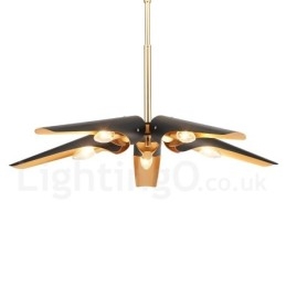 5 Light Retro Rustic Luxury alumiiniseosta riippuvalaisinkruunu alumiiniseoksesta varjostimella