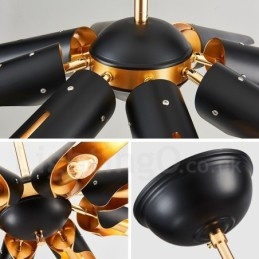 5 Light Retro Rustic Luxury alumiiniseosta riippuvalaisinkruunu alumiiniseoksesta varjostimella