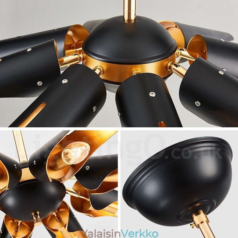 5 Light Retro Rustic Luxury alumiiniseosta riippuvalaisinkruunu alumiiniseoksesta varjostimella