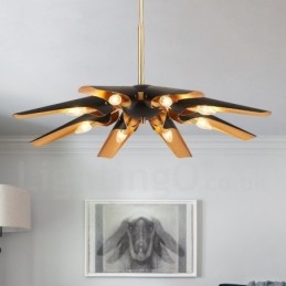 8 Light Retro Rustic Luxury alumiiniseosta riippuvalaisin kattokruunu alumiiniseoksesta varjostimella