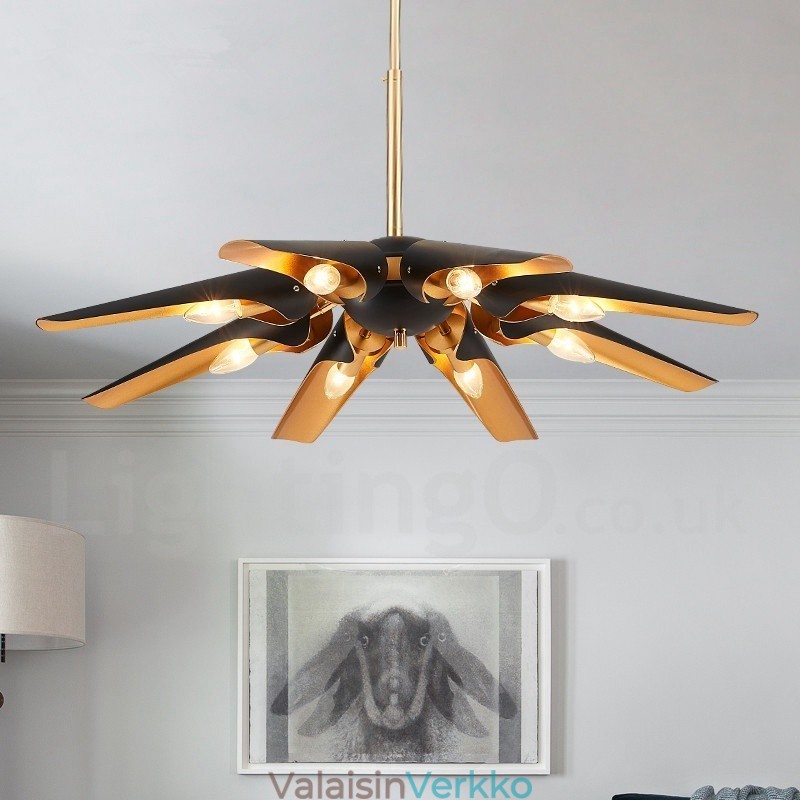 8 Light Retro Rustic Luxury alumiiniseosta riippuvalaisin kattokruunu alumiiniseoksesta varjostimella
