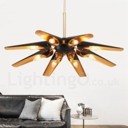 8 Light Retro Rustic Luxury alumiiniseosta riippuvalaisin kattokruunu alumiiniseoksesta varjostimella