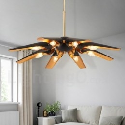 8 Light Retro Rustic Luxury alumiiniseosta riippuvalaisin kattokruunu alumiiniseoksesta varjostimella