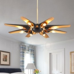 8 Light Retro Rustic Luxury alumiiniseosta riippuvalaisin kattokruunu alumiiniseoksesta varjostimella