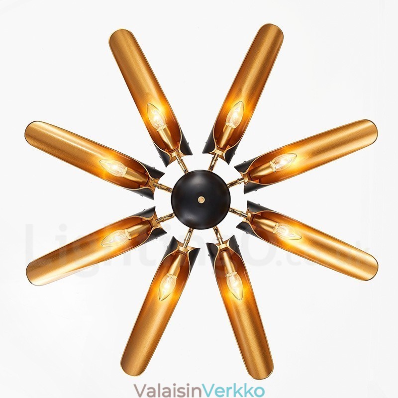 8 Light Retro Rustic Luxury alumiiniseosta riippuvalaisin kattokruunu alumiiniseoksesta varjostimella
