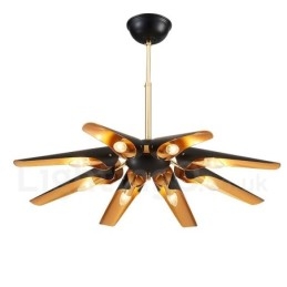 8 Light Retro Rustic Luxury alumiiniseosta riippuvalaisin kattokruunu alumiiniseoksesta varjostimella