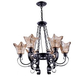 Kattokruunu 6 Lights Lasi Perinteinen Classic Vintage