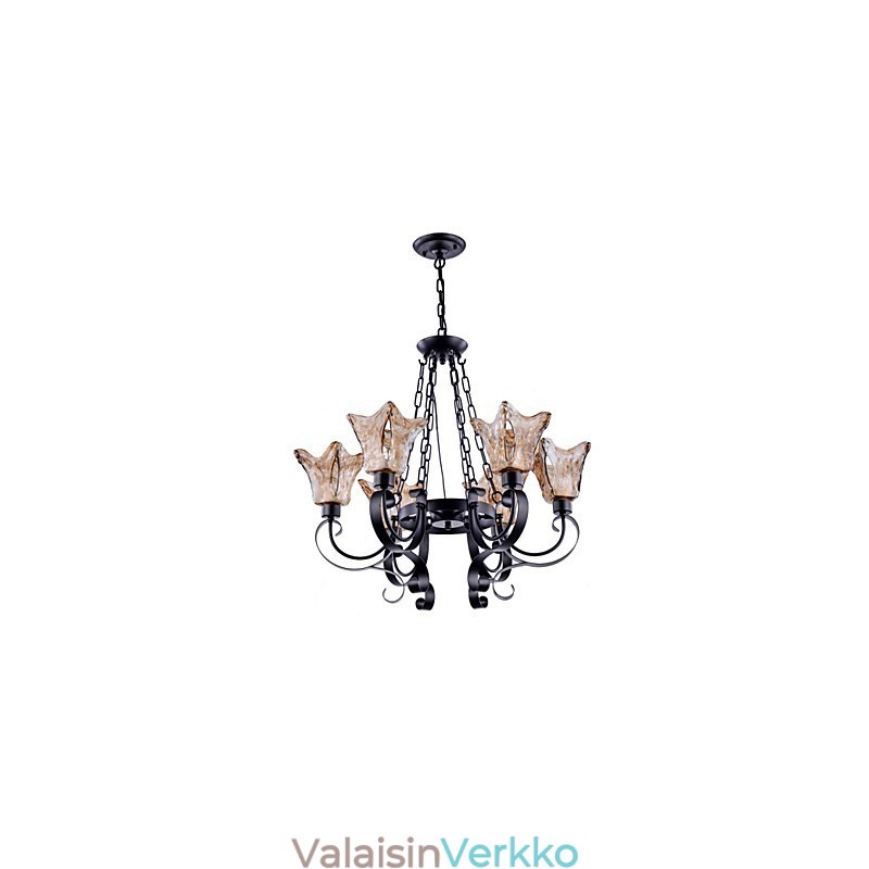 Kattokruunu 6 Lights Lasi Perinteinen Classic Vintage