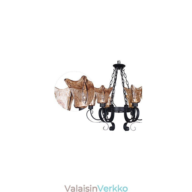 Kattokruunu 6 Lights Lasi Perinteinen Classic Vintage