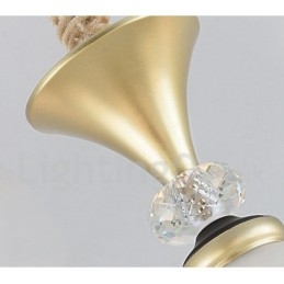 3 Kevyt Retro Rustic Luxury Crystal -riippuvalaisinkruunu lasivarjostimella