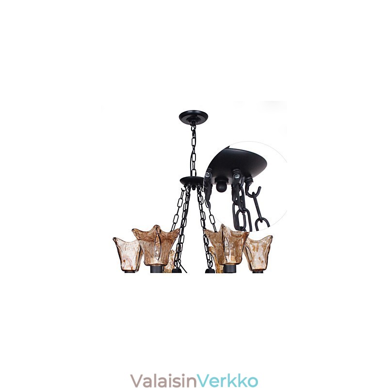 Kattokruunu 6 Lights Lasi Perinteinen Classic Vintage