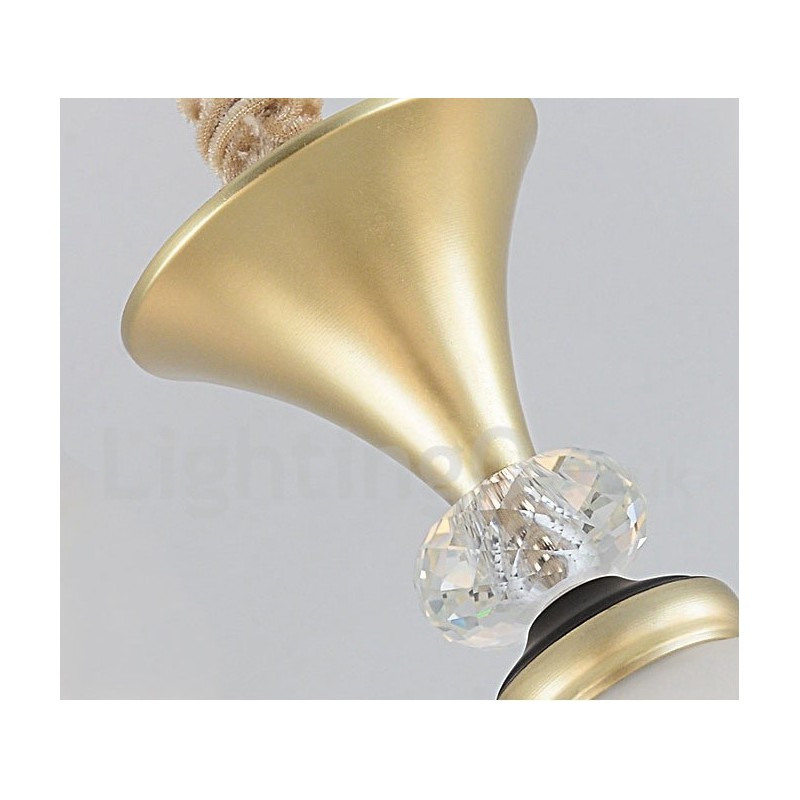 8 Kevyt Retro Rustic Luxury Crystal -riippuvalaisinkruunu lasivarjostimella