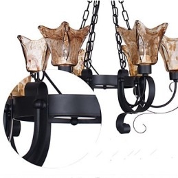Kattokruunu 6 Lights Lasi Perinteinen Classic Vintage