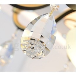 12 Vaalea Retro Rustic Luxury Crystal -riippuvalaisinkruunu lasivarjostimella