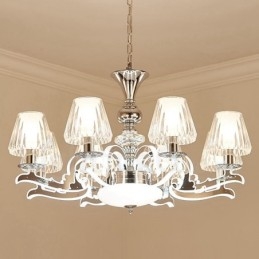 Retro Rustic Luxury Crystal -riippuvalaisin kattokruunu lasivarjostimella