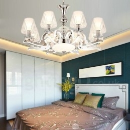 Retro Rustic Luxury Crystal -riippuvalaisin kattokruunu lasivarjostimella