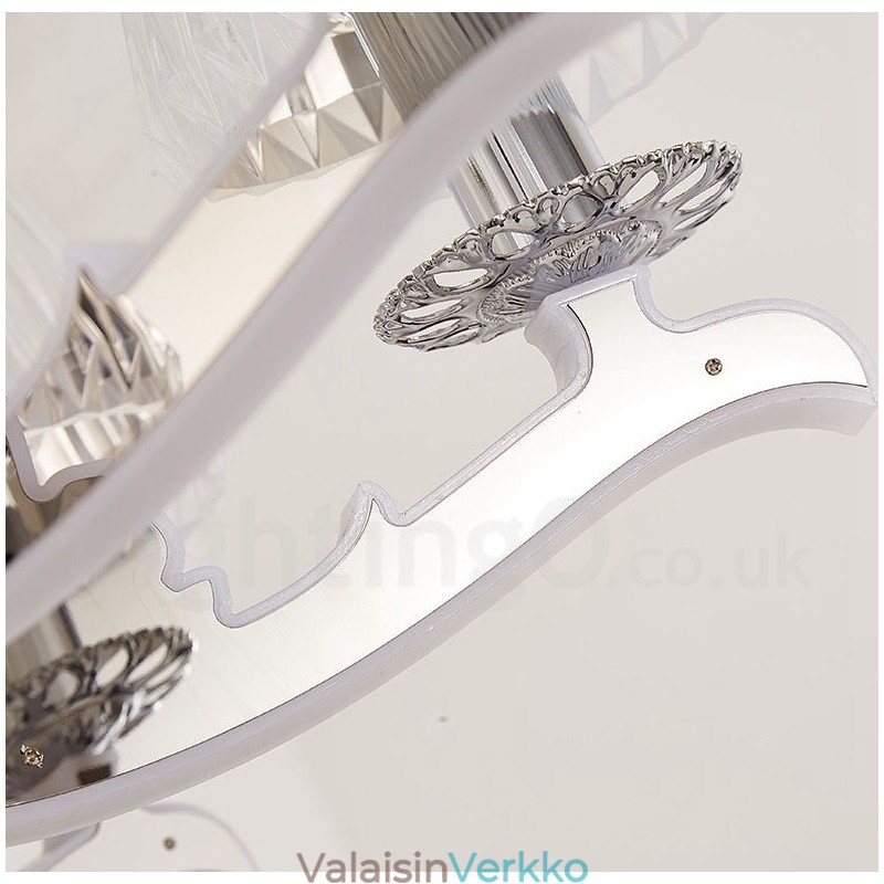 Retro Rustic Luxury Crystal -riippuvalaisin kattokruunu lasivarjostimella