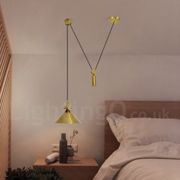 Puhdasta kuparia moderni nykyaikainen pohjoismainen nousu- ja laskuriippuva messinkikattolamppu