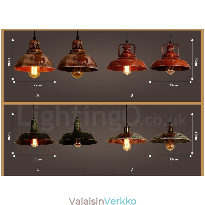 1 Light Rustic Lodge Retro Vintage Pendant Light Loft
