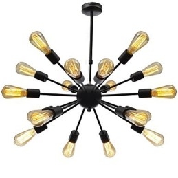 Pohjois-Amerikan tyylinen minimalistinen Radial 18 Light kattokruunu