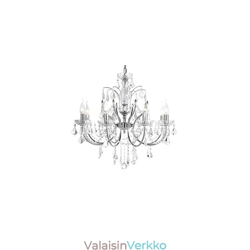 Tyylikäs kristallikruunu 8 valolla
