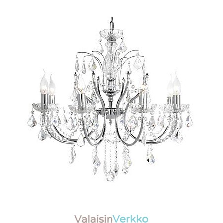 Tyylikäs kristallikruunu 8 valolla
