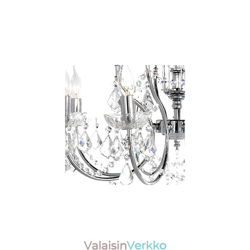 Tyylikäs kristallikruunu 8 valolla